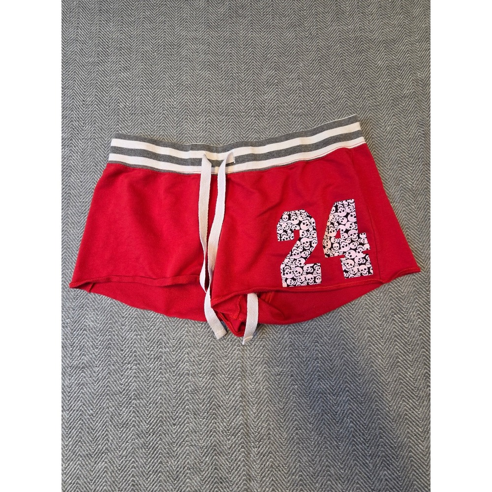 No Boundaries Lounge Shorts Women's XL Red French Terry Regular Drawstring Waist